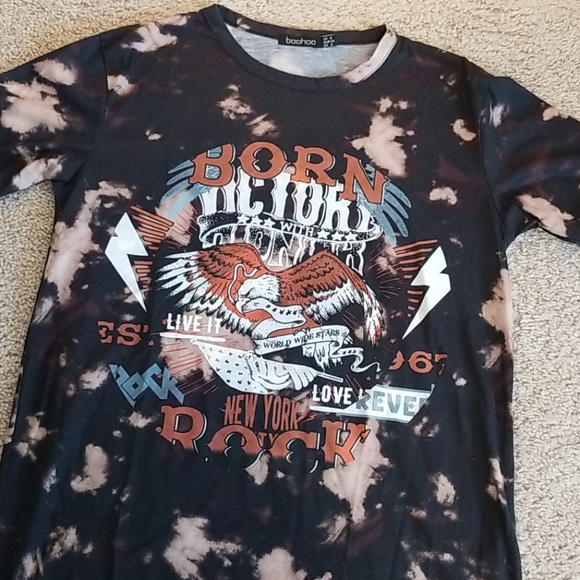 Boohoo Tops - Rock Tie Die T-Shirt-Worn once